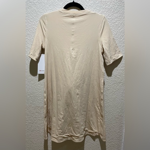 NWT Lululemon Cotton Wrap Front T-Shirt Dress Prosecco Size 4 - Picture 8 of 11